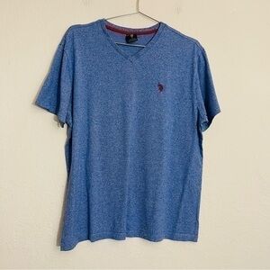 US Polo ASSN V-Neck Short Sleeve T-Shirt Men Size Large Color blue
